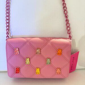 NWT BETSEY JOHNSON XOSYBIL GUMMY BEAR CROSSBODY BAG BERRY SHOULDER PURSE